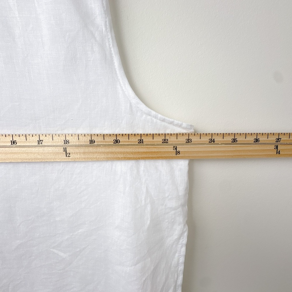 Chico's Linen Sleeveless Tunic Womens XL / 3 White Lagenlook Coastal Beach - Picture 8 of 10